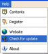 Help Menu (Check for update)