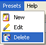 Preset Menu (Delete)