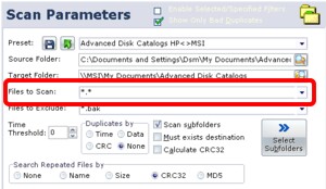 Settings (Filespecs)